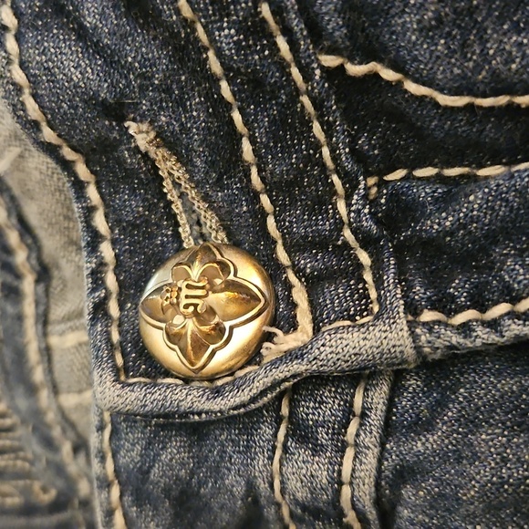 MISS ME Floral Lace Embellished Distressed Mid-rise Cuffed Skinny Denim Jeans - Picture 12 of 16